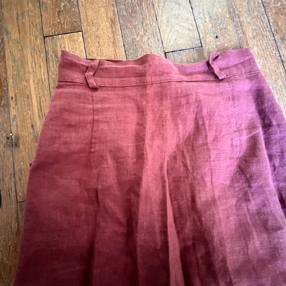 Len ok 100% LINEN Fall Midi skirt- Fall Spice Burnt Orange XS/Small - Picture 8 of 8